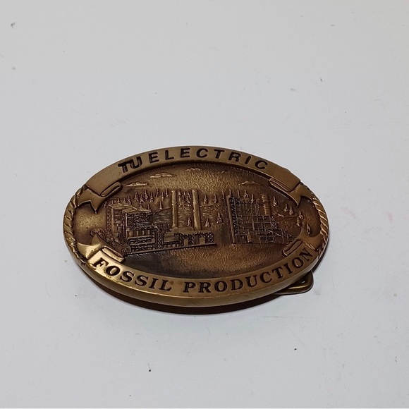 Texas Utilities Electric Co. VTG BRASS Belt Buckles 1993 by Creative Casting - Picture 1 of 6